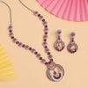 Ruby Color American Diamond Necklace Set (CZN909RUBY)