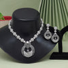 Silver Color American Diamond Necklace Set (CZN909SLV)