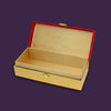 Red & Gold Color Designer Cash/Shagun Box (Red Velvet With Gold Acrylic Design) For Wedding, Engagement, Gift Money Box (ENV101REDGLD)