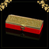 Red & Gold Color Designer Cash/Shagun Box (Red Velvet With Gold Acrylic Design) For Wedding, Engagement, Gift Money Box (ENV102REDGLD)