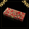 Multi Color Designer Cash/Shagun Box (Red Velvet With Gold Acrylic Design) For Wedding, Engagement, Gift Money Box (ENV109REDGLD)