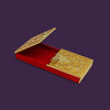 Red & Gold Color Designer Cash/Shagun Box (Red Velvet With Gold Acrylic Design) For Wedding, Engagement, Gift Money Box (ENV110REDGLD)