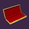 Gold Color Art Silk Designer Cash/Shagun Box (Red Velvet With Gold Acrylic Design) For Wedding, Engagement, Gift Money Box (ENV112GLD)