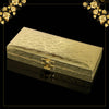 Gold Color Art Silk Designer Cash/Shagun Box (Red Velvet With Gold Acrylic Design) For Wedding, Engagement, Gift Money Box (ENV112GLD)