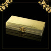 Gold Color Art Silk Designer Cash/Shagun Box (Red Velvet With Gold Acrylic Design) For Wedding, Engagement, Gift Money Box (ENV113GLD)