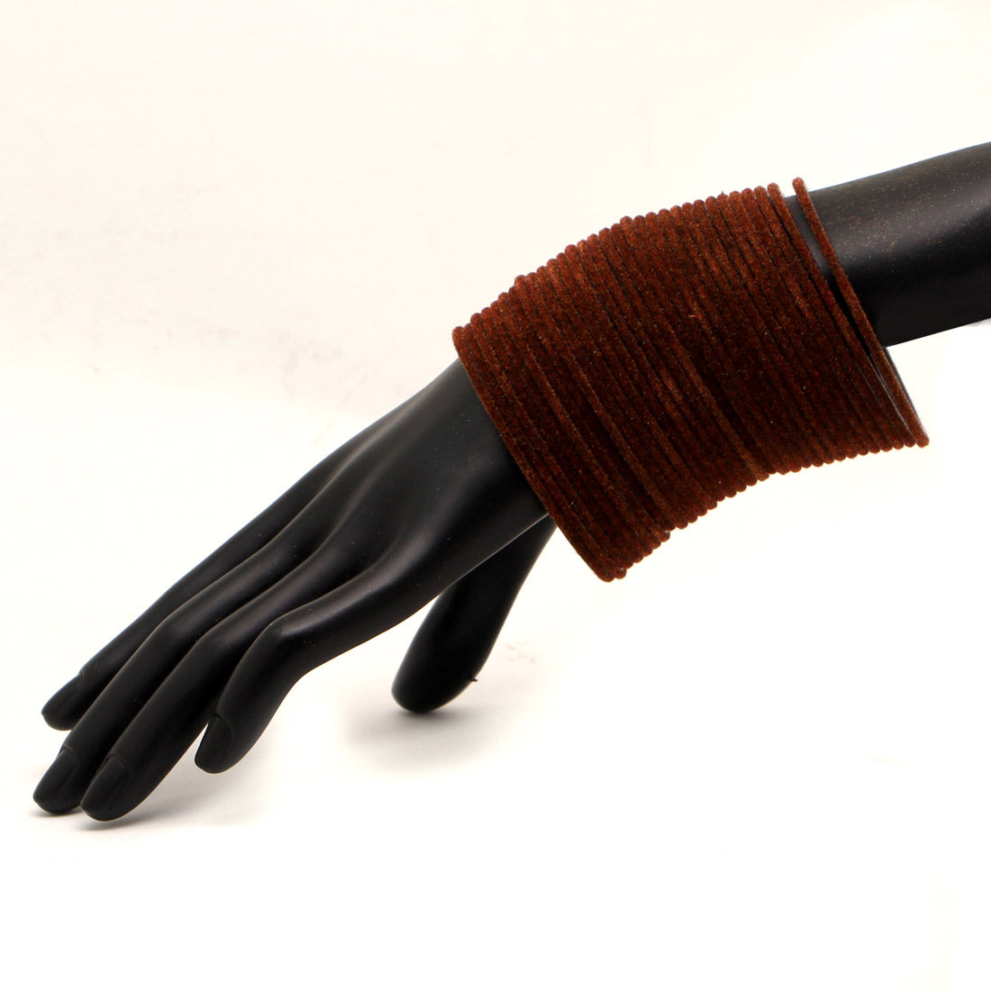 Brown Color 4 Set Of Velvet Fashion Bangles Combo Size(2 Set Of 2.6, 2 Set Of 2.8) FB124CMB