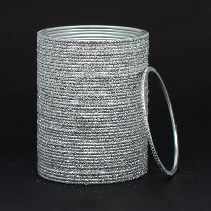 Silver Color 2 Set Of Fashion Bangles Combo Size: 2.6, 2.8 (FB247CMB)