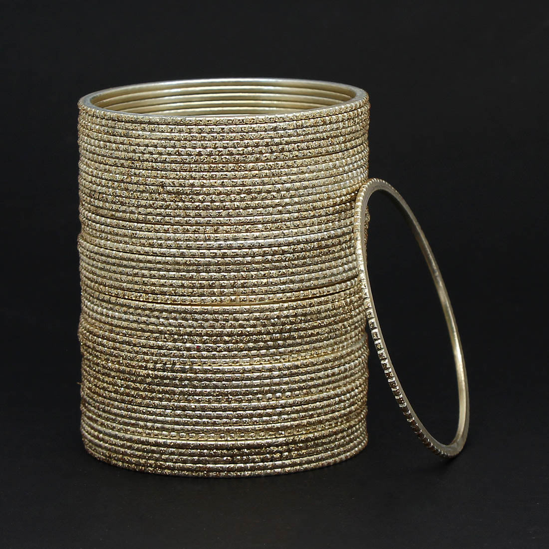 Gold Color 2 Set Of Fashion Bangles Combo Size: 2.6, 2.8 (FB248CMB)
