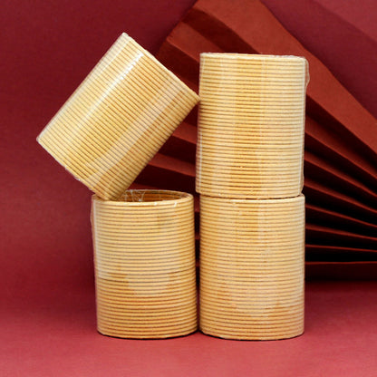 Butterscotch Color 4 Set Of Velvet Fashion Bangles Combo Size(2 Set Of 2.6, 2 Set Of 2.8) (FB263CMB)