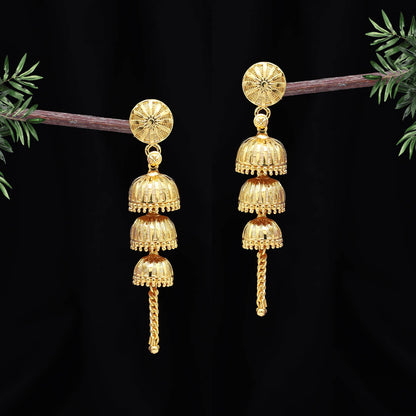 Gold Color Gold Plated Antique Earrings (GPE128GLD)