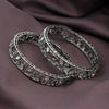 Silver Color 1 Pair Of Oxidised Bangle Size: 2.4 (GSB271SLV-2.4)