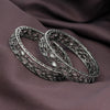 Silver Color 1 Pair Of Oxidised Bangle Size: 2.4 (GSB272SLV-2.4)