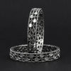 Silver Color 1 Pair Of Oxidised Bangle Size: 2.4 (GSB272SLV-2.4)