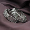 Silver Color 1 Pair Of Oxidised Bangle Size: 2.4 (GSB273SLV-2.4)