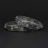 Silver Color 1 Pair Of Oxidised Bangle Size: 2.4 (GSB274SLV-2.4)