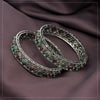 Maroon & Green Color 1 Pair Of Oxidised Bangle Size: 2.4 (GSB276MG-2.4)