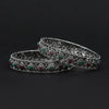 Maroon & Green Color 1 Pair Of Oxidised Bangle Size: 2.8 (GSB276MG-2.8)