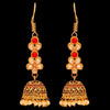Red Color Rhinestone Oxidised Earrings (GSE1267RED)