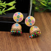 Multi Color Mint Meena Oxidised Earrings (GSE2300MLT)