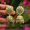 Multi Color Mint Meena Oxidised Earrings (GSE2309MLT)