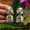 Multi Color Oxidised Mint Meena Earrings (GSE2312MLT)