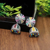 Multi Color Oxidised Mint Meena Earrings (GSE2314MLT)