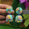 Multi Color Oxidised Mint Meena Earrings (GSE2318MLT)