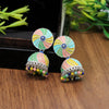 Multi Color Oxidised Mint Meena Earrings (GSE2318MLT)