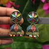 Multi Color Oxidised Mint Meena Earrings (GSE2319MLT)