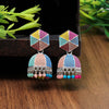 Multi Color Oxidised Mint Meena Earrings (GSE2325MLT)