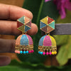 Multi Color Oxidised Mint Meena Earrings (GSE2327MLT)