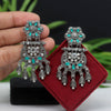 Green Color Glass Stone Oxidised Earrings (GSE2361GRN)