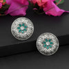 Green Color Glass Stone Oxidised Earrings (GSE2362GRN)