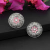 Pink Color Glass Stone Oxidised Earrings (GSE2362PNK)