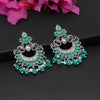 Green Color Glass Stone Oxidised Earrings (GSE2364GRN)