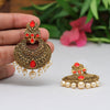 Red Color Antique Earrings (GSE2371RED)