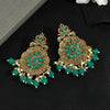 Green Color Colorful Kundan Oxidised Earrings (GSE2375GRN)