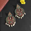 Maroon & Green Color Colorful Kundan Antique Earrings (GSE2384MG)