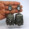 Silver Color Glass Stone Oxidised Big Jhumka Earrings (GSE2428SLV)