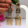 Gold Color Oxidised Earrings (GSE2453GLD)