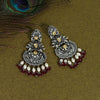 Maroon Color Stone Oxidised Dual Tone Earrings (GSE2571MRN)