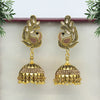 Gold Color Meena Work Peacock Inspired Oxidised Earrings (GSE2575GLD)