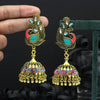 Multi Color Meena Work Peacock Inspired Oxidised Earrings (GSE2575MLT)