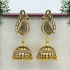 Gold Color Meena Work Peacock Inspired Oxidised Earrings (GSE2576GLD)