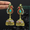 Multi Color Meena Work Peacock Inspired Oxidised Earrings (GSE2576MLT)