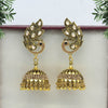 Gold Color Meena Work Peacock Inspired Oxidised Earrings (GSE2577GLD)
