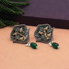 Green Color Premium Oxidised Earrings (GSE2591GRN)
