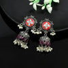 Maroon Color Meena Work Premium Oxidised Earrings (PGSE2597MRN)