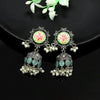 Pista Green Color Meena Work Premium Oxidised Earrings (PGSE2597PGRN)