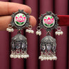 White Color Meena Work Premium Oxidised Earrings (PGSE2597WHT)